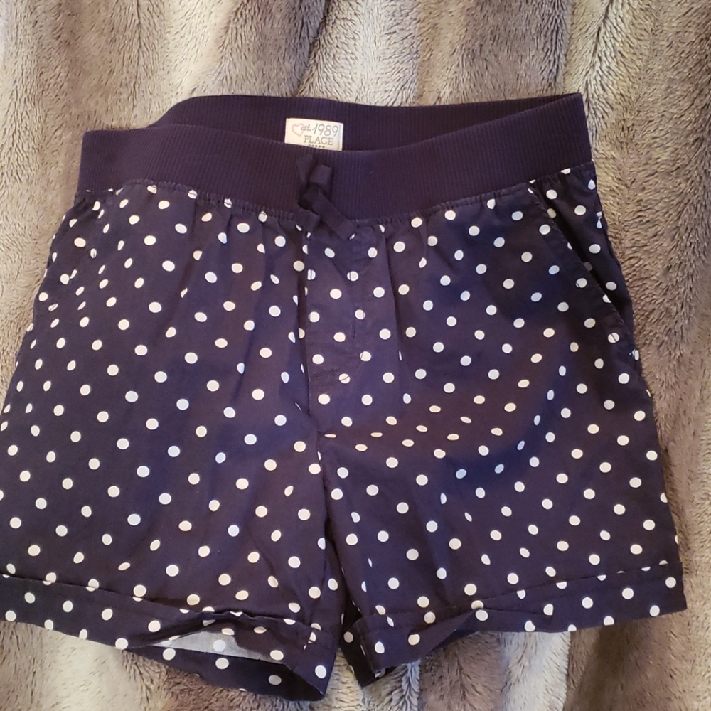 Girls navy whit polka dot shorts CP 14